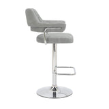 Faux Leather Bar Stools in Set Of 2 With Gas Lift Mechanism - Cortez
