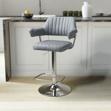 Faux Leather Bar Stools in Set Of 2 With Gas Lift Mechanism - Cortez