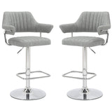 Faux Leather Bar Stools in Set Of 2 With Gas Lift Mechanism - Cortez
