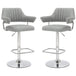 Faux Leather Bar Stools in Set Of 2 With Gas Lift Mechanism - Cortez
