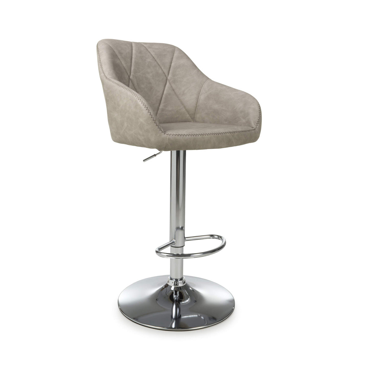 Faux Leather Bar Stools in Set Of 2 With Gas Lift Mechanism - Serena