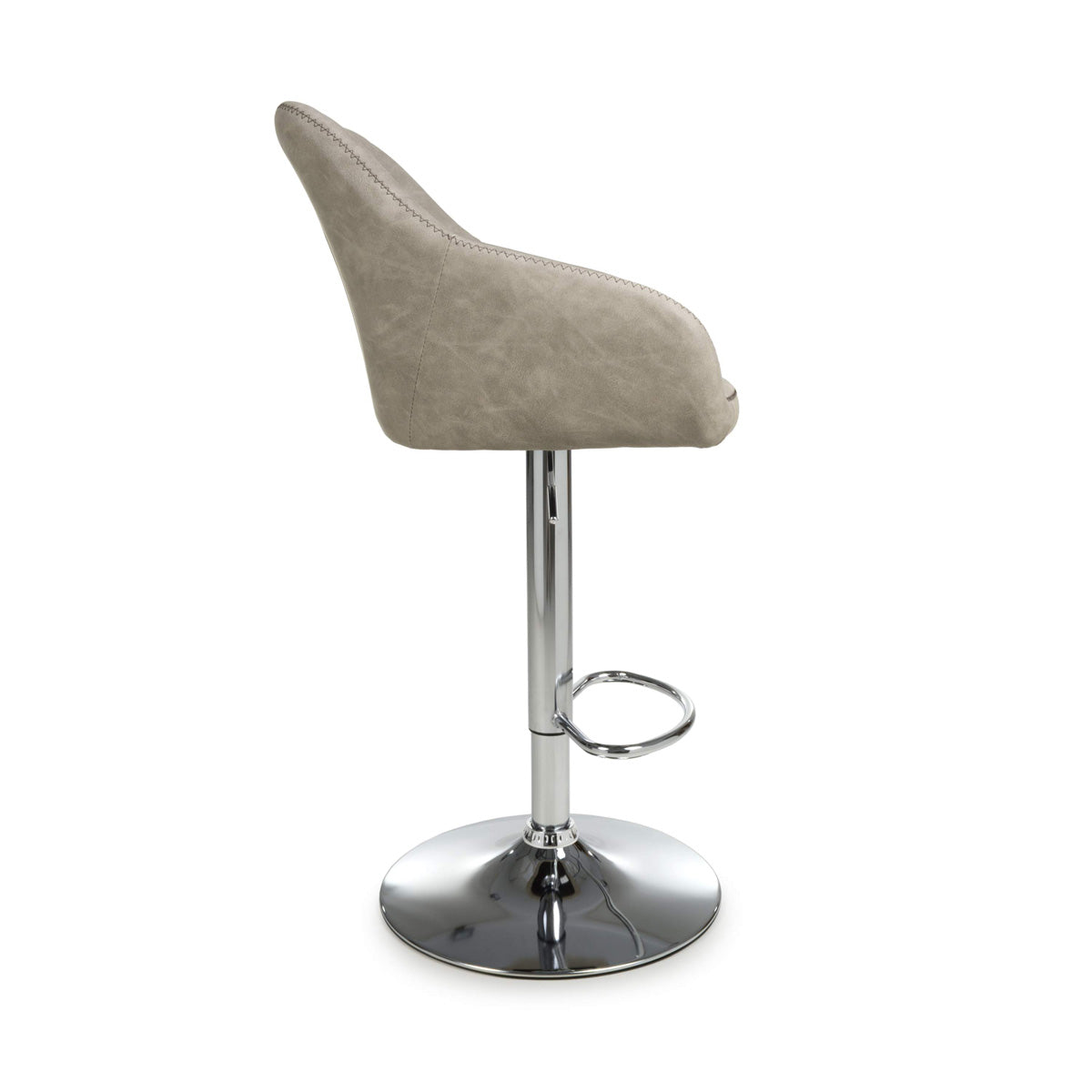 Faux Leather Bar Stools in Set Of 2 With Gas Lift Mechanism - Serena