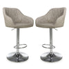 Faux Leather Bar Stools in Set Of 2 With Gas Lift Mechanism - Serena