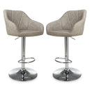 Faux Leather Bar Stools in Set Of 2 With Gas Lift Mechanism - Serena