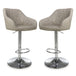 Faux Leather Bar Stools in Set Of 2 With Gas Lift Mechanism - Serena