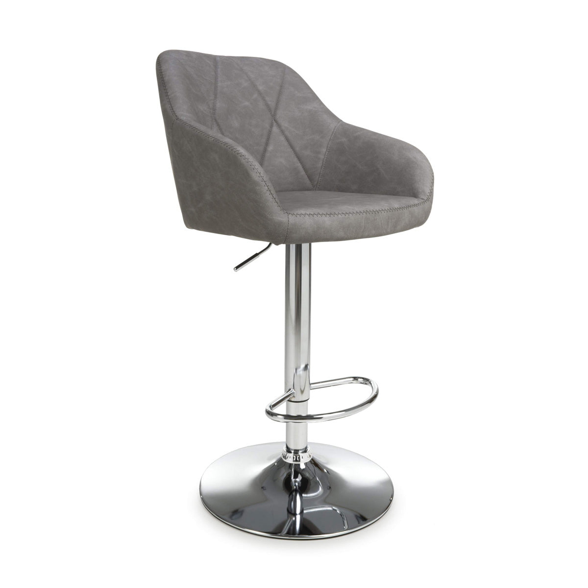 Faux Leather Bar Stools in Set Of 2 With Gas Lift Mechanism - Serena