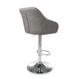 Faux Leather Bar Stools in Set Of 2 With Gas Lift Mechanism - Serena