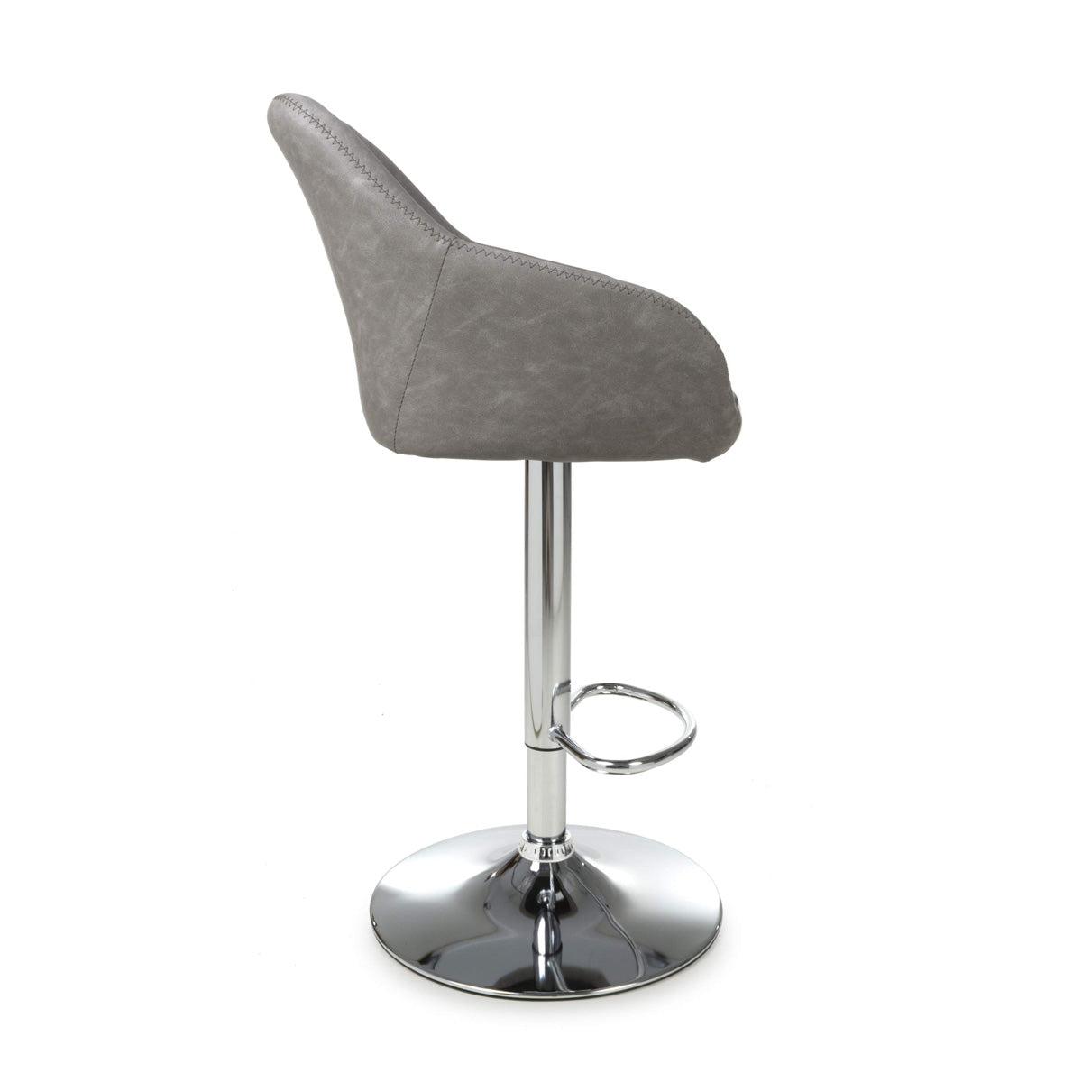 Faux Leather Bar Stools in Set Of 2 With Gas Lift Mechanism - Serena