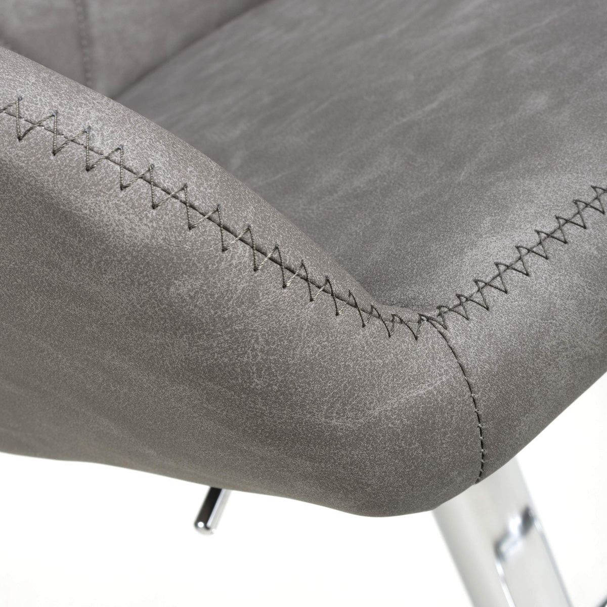 Faux Leather Bar Stools in Set Of 2 With Gas Lift Mechanism - Serena