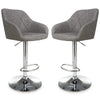 Faux Leather Bar Stools in Set Of 2 With Gas Lift Mechanism - Serena