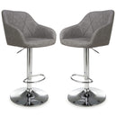 Faux Leather Bar Stools in Set Of 2 With Gas Lift Mechanism - Serena