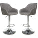 Faux Leather Bar Stools in Set Of 2 With Gas Lift Mechanism - Serena