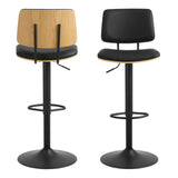 Faux Leather Bar Stools in Set of 2 With Swivel Function - Owen