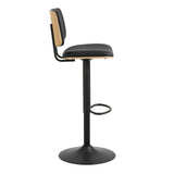 Faux Leather Bar Stools in Set of 2 With Swivel Function - Owen