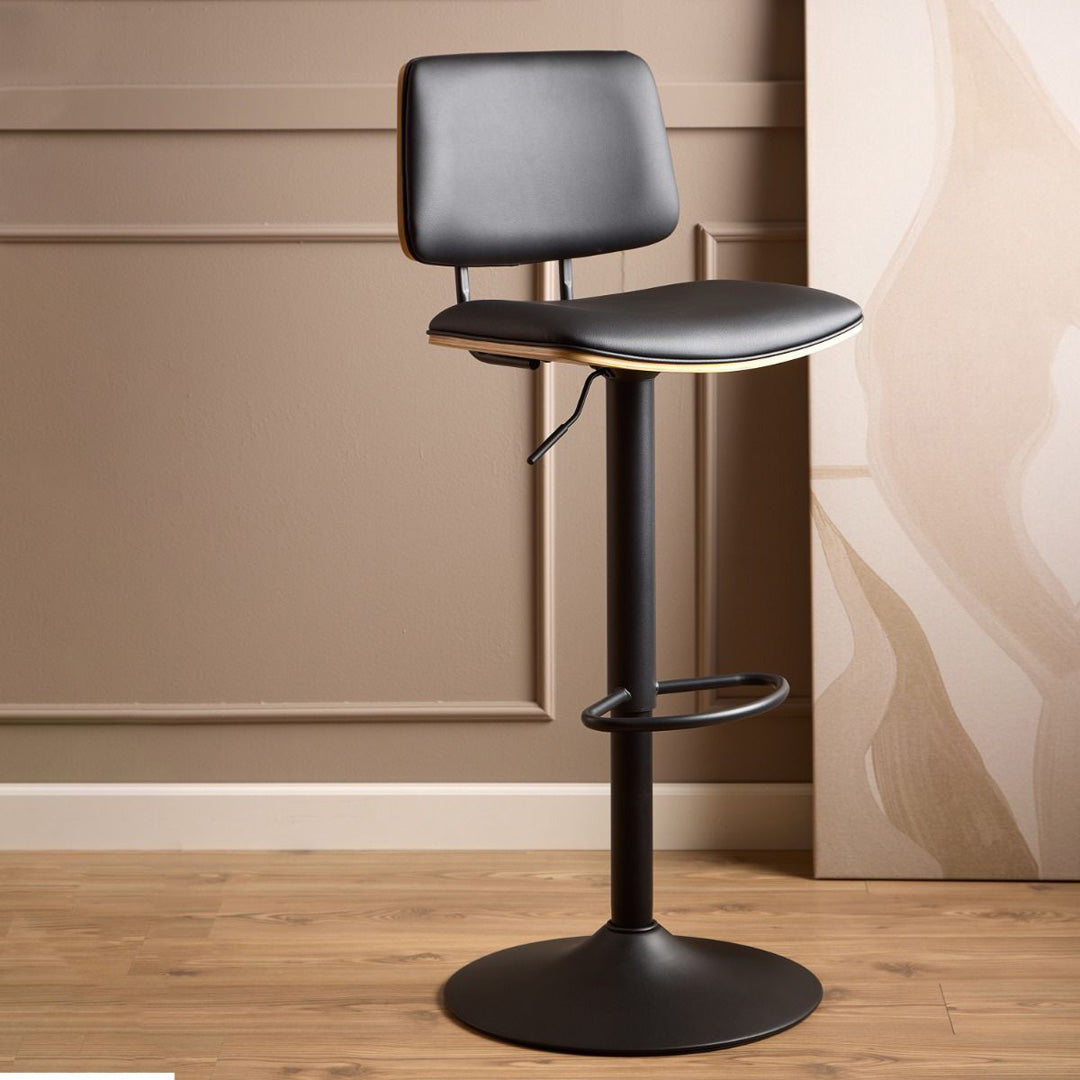 Faux Leather Bar Stools in Set of 2 With Swivel Function - Owen