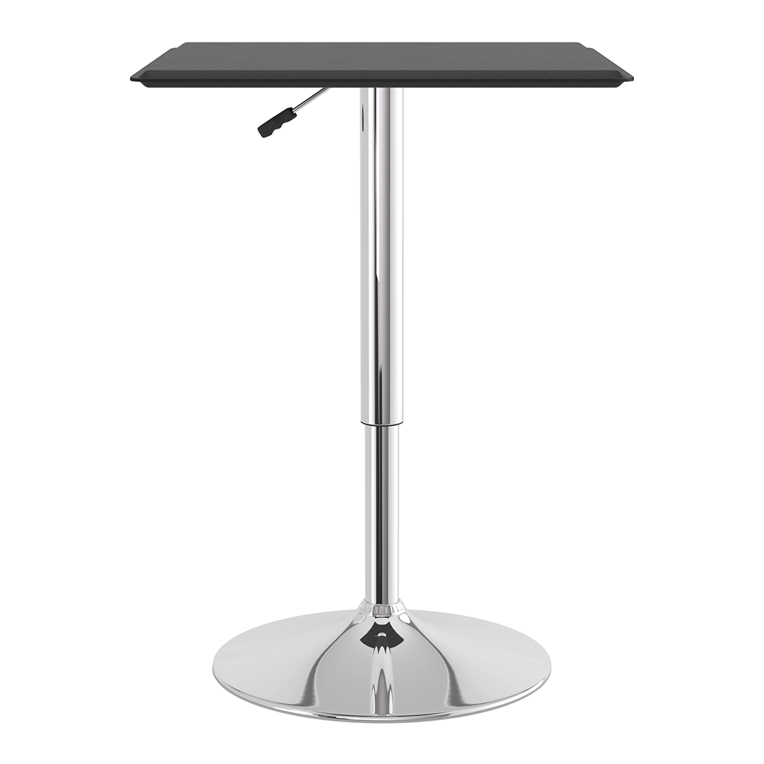 Faux Leather Bar Table Square With Chrome Base - Bexton