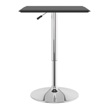 Faux Leather Bar Table Square With Chrome Base - Bexton