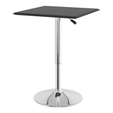 Faux Leather Bar Table Square With Chrome Base - Bexton