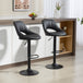 Faux Leather Barstools With Backrest And Footrest in Set Of 2 - Velmora