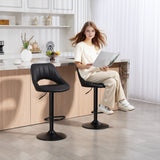 Faux Leather Barstools With Backrest And Footrest in Set Of 2 - Velmora