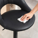 Faux Leather Barstools With Backrest And Footrest in Set Of 2 - Velmora