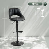 Faux Leather Barstools With Backrest And Footrest in Set Of 2 - Velmora