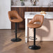 Faux Leather Barstools With Backrest And Footrest in Set Of 2 - Velmora