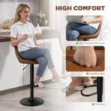 Faux Leather Barstools With Backrest And Footrest in Set Of 2 - Velmora