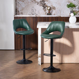 Faux Leather Barstools With Backrest And Footrest in Set Of 2 - Velmora