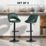 Faux Leather Barstools With Backrest And Footrest in Set Of 2 - Velmora