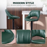 Faux Leather Barstools With Backrest And Footrest in Set Of 2 - Velmora