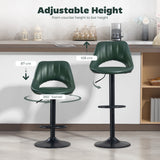 Faux Leather Barstools With Backrest And Footrest in Set Of 2 - Velmora
