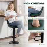 Faux Leather Barstools With Backrest And Footrest in Set Of 2 - Velmora