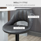 Faux Leather Barstools With Backrest And Footrest in Set Of 2 - Velmora