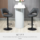 Faux Leather Barstools With Backrest And Footrest in Set Of 2 - Velmora