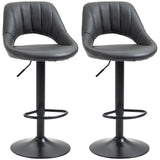 Faux Leather Barstools With Backrest And Footrest in Set Of 2 - Velmora