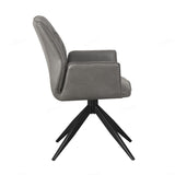 Faux Leather Dining Chair With Swivel Function - Berlish