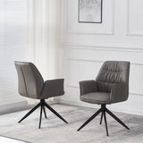 Faux Leather Dining Chair With Swivel Function - Berlish