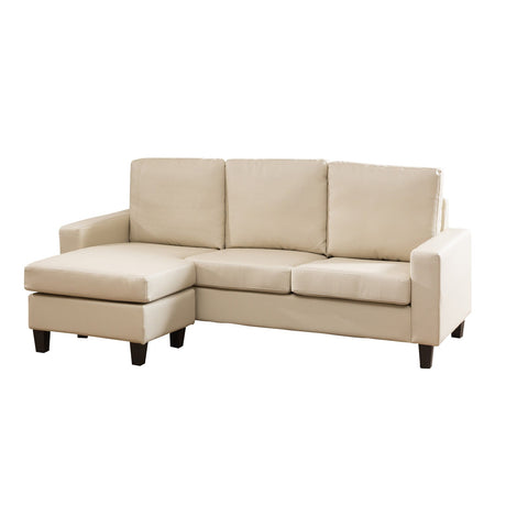 Faux Leather Corner Sofa 199cm Wide Reversible - Kensington Home