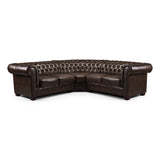 Faux Leather Corner Sofa Large - Chesterfield