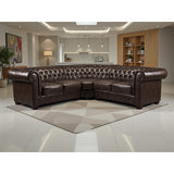 Faux Leather Corner Sofa Large - Chesterfield