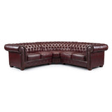 Faux Leather Corner Sofa Large - Chesterfield