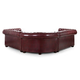 Faux Leather Corner Sofa Large - Chesterfield