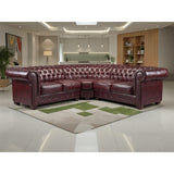 Faux Leather Corner Sofa Large - Chesterfield