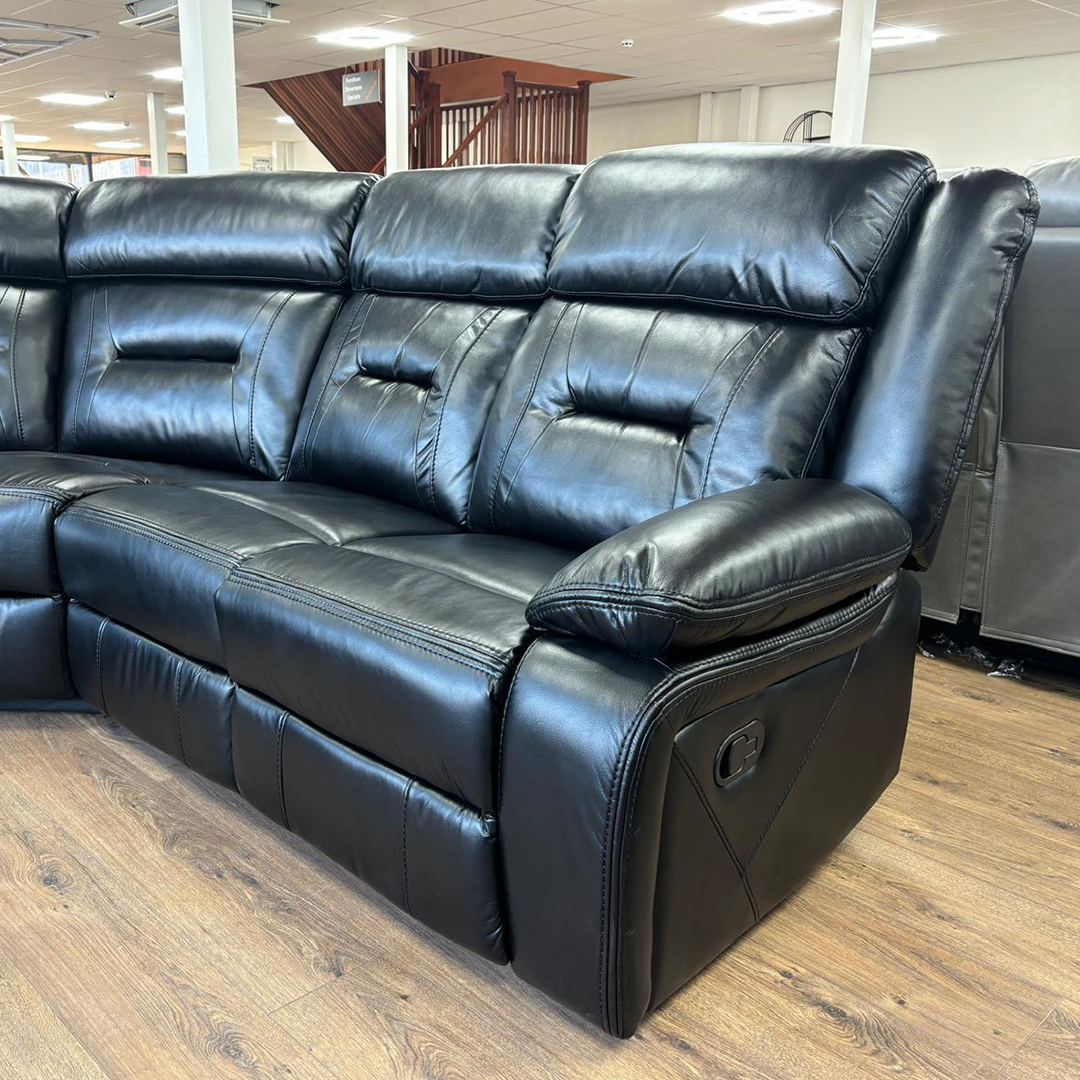 Faux Leather Corner Sofa Large Recliner - Novie