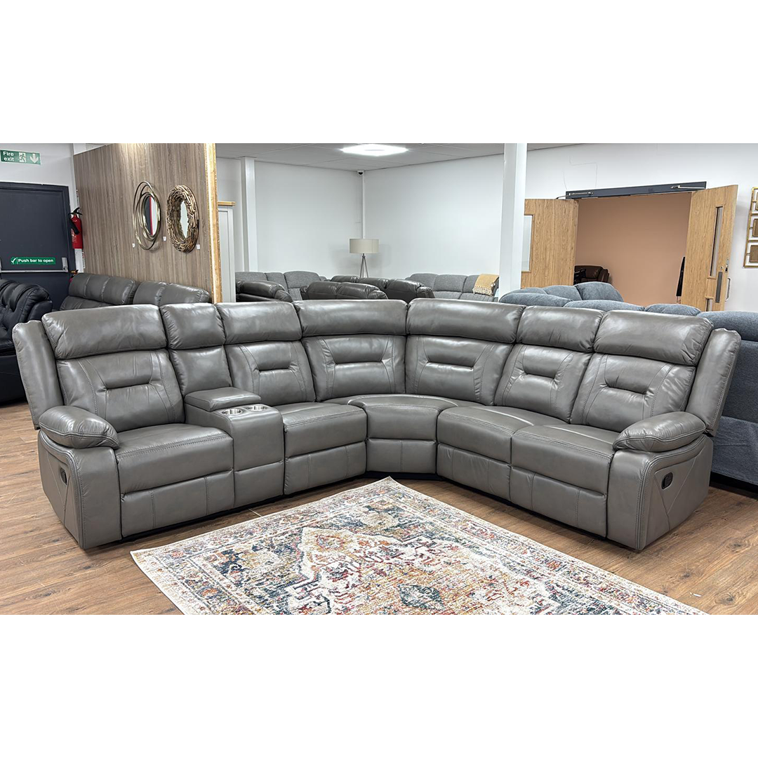 Faux Leather Corner Sofa Large Recliner - Novie
