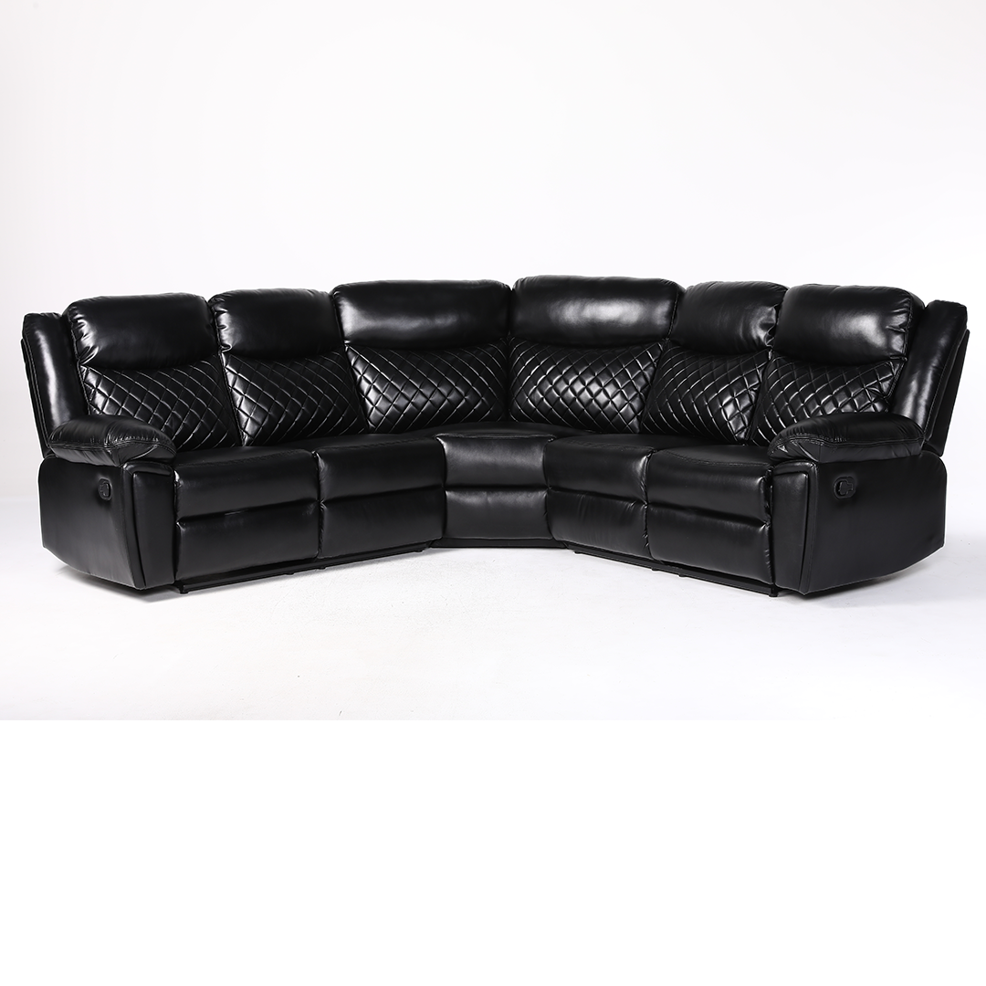 Faux Leather Corner Sofa Manual Recliner - Myra