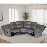 Faux Leather Corner Sofa Manual Recliner - Myra