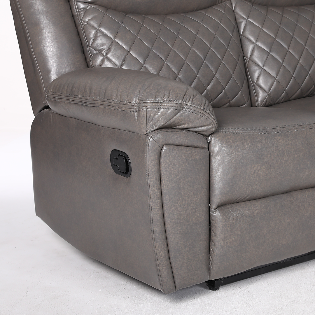 Faux Leather Corner Sofa Manual Recliner - Myra