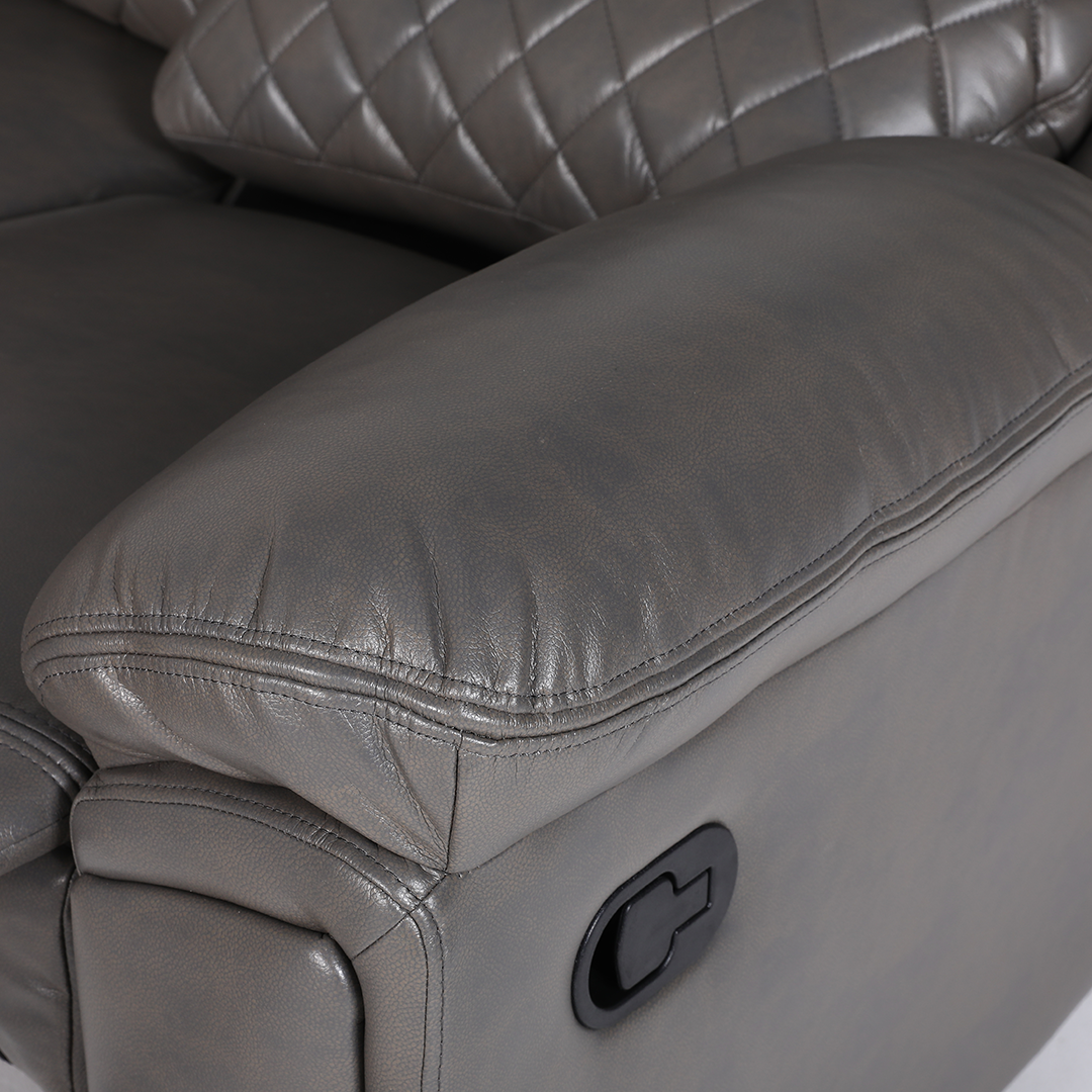 Faux Leather Corner Sofa Manual Recliner - Myra